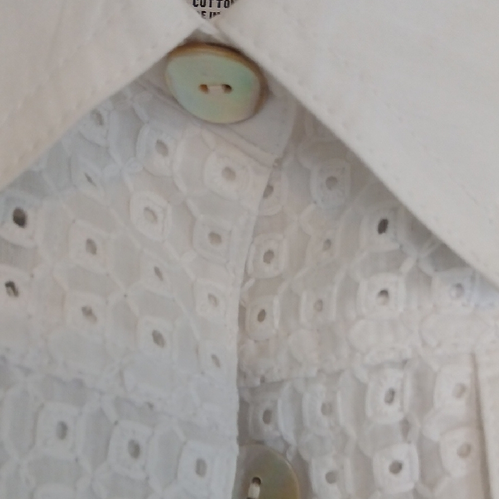 Ruby Rd. White Eyelet Jean Jacket - Picture 4 of 8